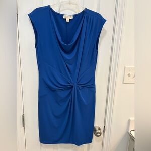 Michael Kors Cobalt Blue Medium Gathered Midi Dress